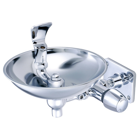 CENTRAL BRASS Drinking Fountain-Wallmount, NPT, Single Hole, Polished Chrome, Overall Height: 8" 0366-N2HX8WB